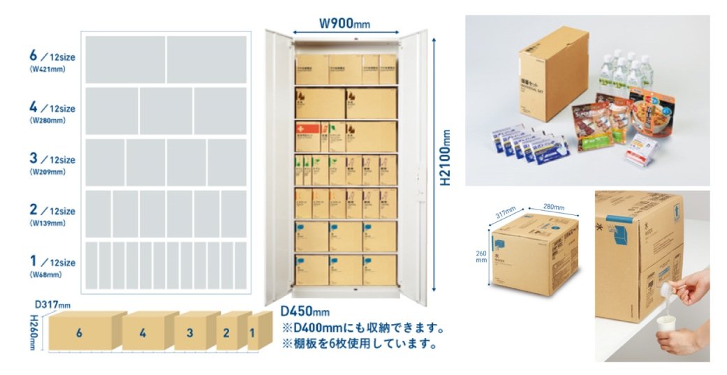 収納・管理しやすいコクヨの防災備蓄「パーツフィット」